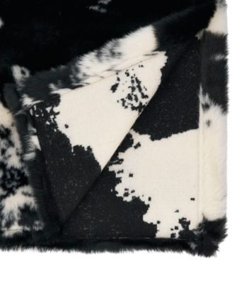 Cow Hide Design Faux Fur Table Runner, 16" x 120"