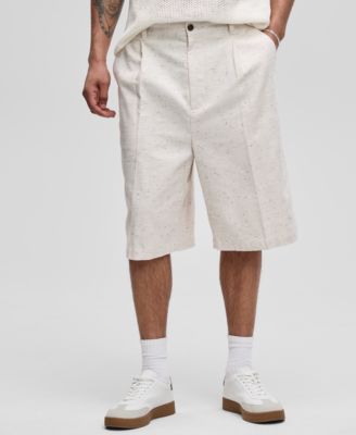 Men's Oversized Speckled Textured Shorts, Exclusively at Macy's
