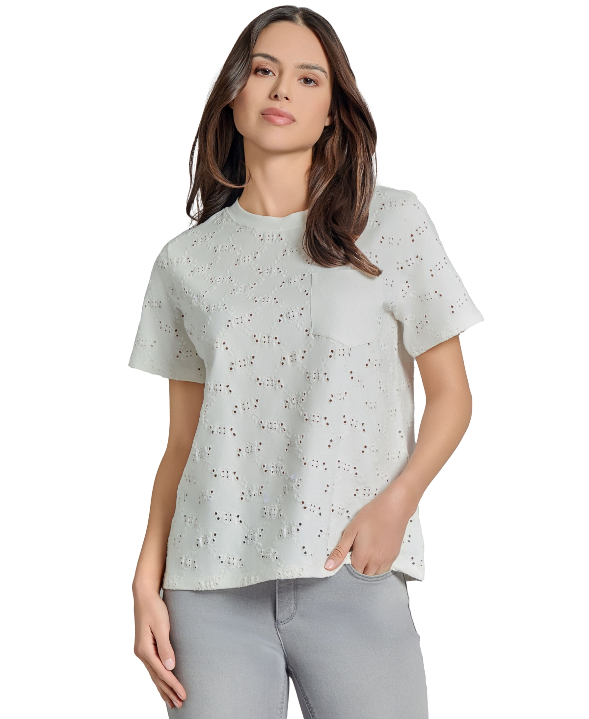 Women's Printed Pocket T-Shirt - Nyc White