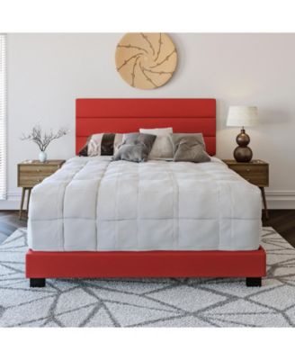 Napoli Leather Upholstered Platform Bed Frame with Tri-Panel Adjustable Headboard - Boyd Sleep