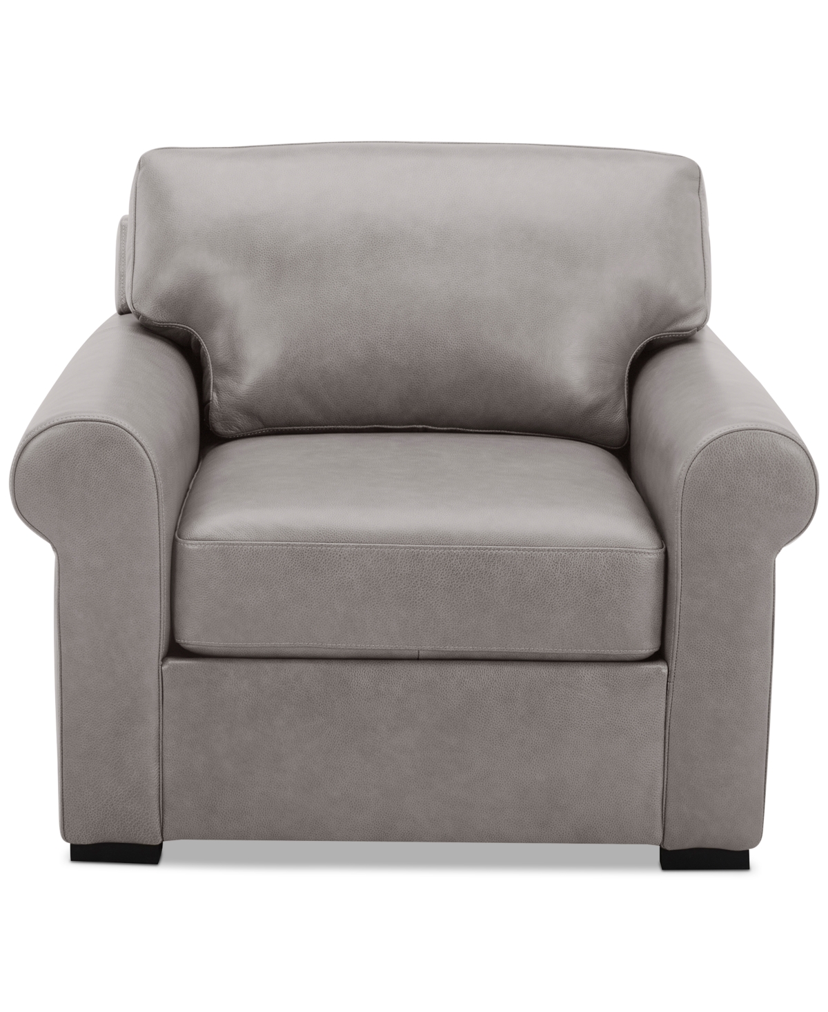 Macy's Radley 38" Leather Roll Arm Chair, Exclusively At  In Ash