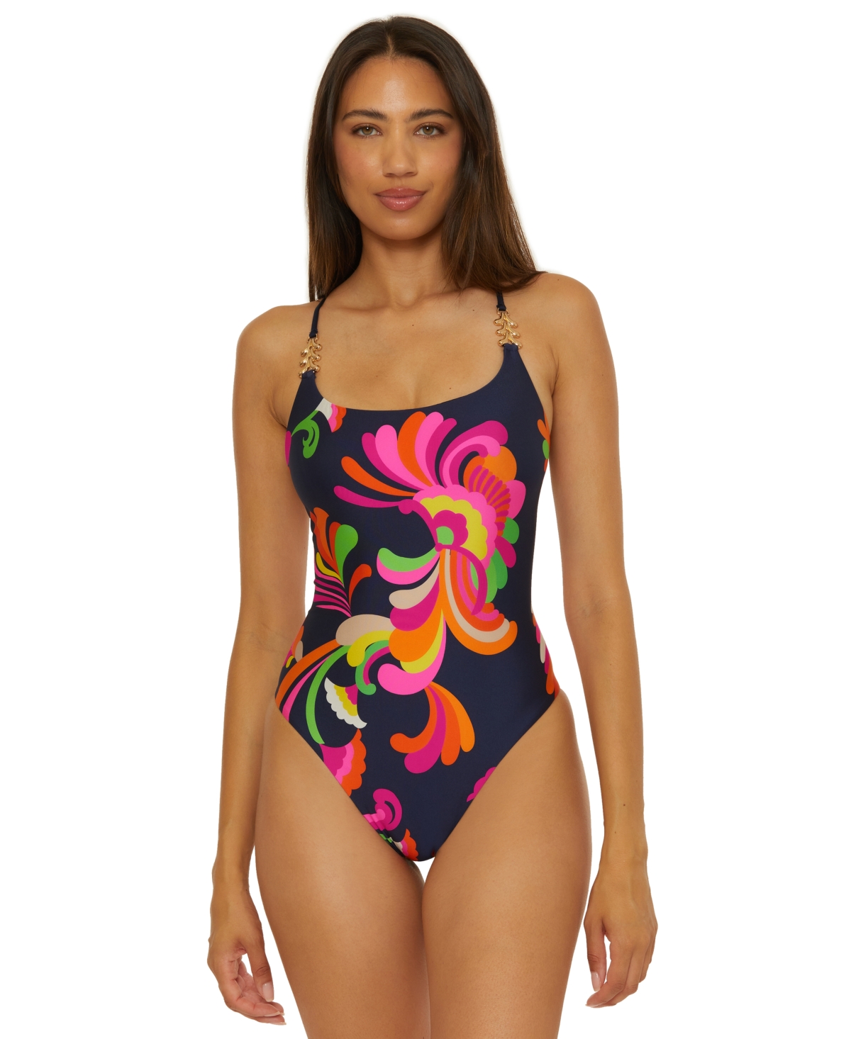 Women's Poolside Tie-Back One-Piece Swimsuit - Multi