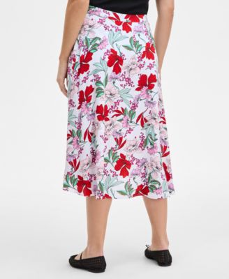 Women's Printed Slit Midi Skirt, Exclusively at Macy's