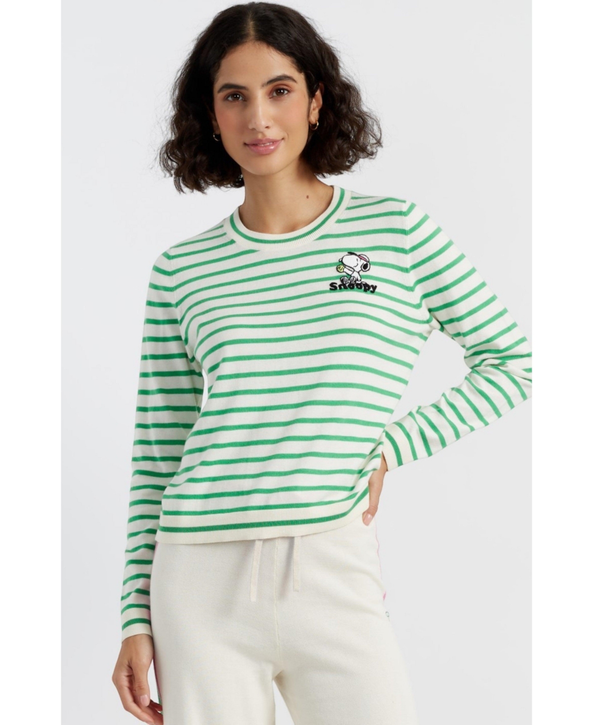 Women's Cotton Peanuts Racquet Club Sweater - Pink