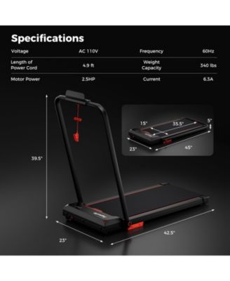 3 in 1 Folding Treadmill with Remote Control and LED Display