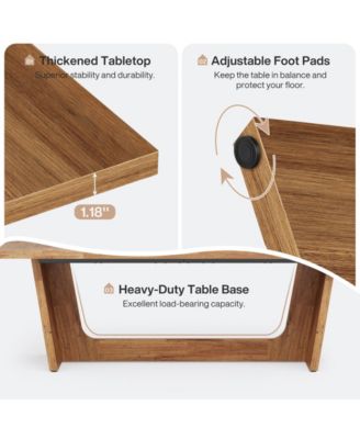 70.87-Inch Dining Room Table for 6-8 People, Rectangular Farmhouse Kitchen Table with Solid Pedestal