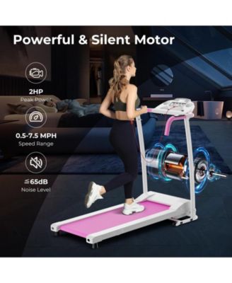 Foldable Treadmill, Freestanding Easy Assembly Folding Treadmill with 12 Preset Programs, LCD Monitor, Built-in Wheels & Pulse Sensor, Portable Compact Running Machine for Small Space