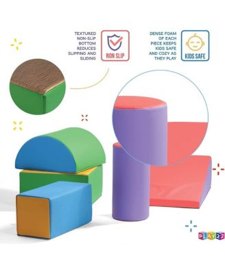 Play22usa Climb And Crawl Activity Play Set - 5 Piece Soft Zone Climbing Blocks Lightweight Foam Shape Toy