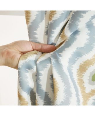 Tanner Ogee Ikatt Damask Patterned Window Grommet Curtains Bedroom - Light Blocking Darkening Window Panels, Set of 2 (Taupe/Grey, 37 W x 96 L)