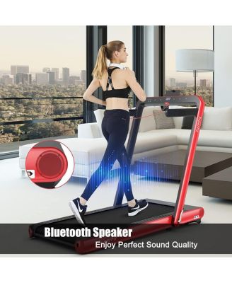 4.75HP 2 In 1 Folding Walking Pad Treadmill with Remote APP Control