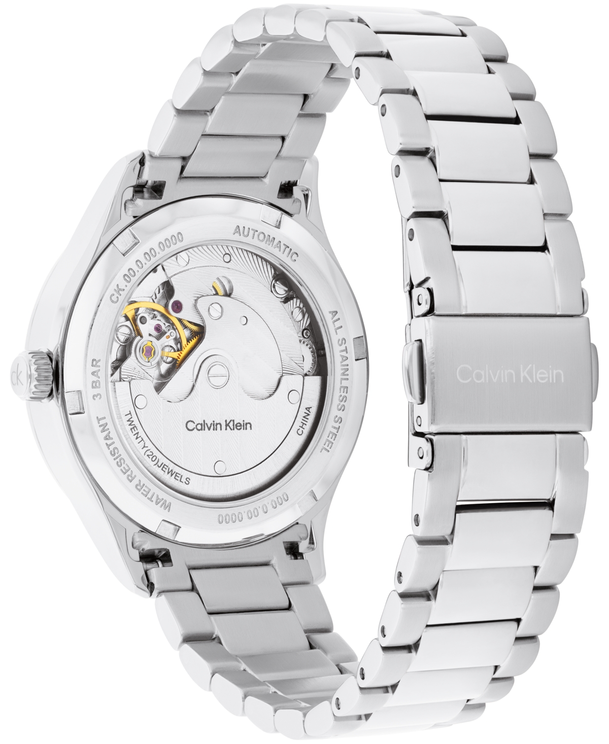 Calvin Klein Women's Iconic Automatic Silver Tone Stainless Steel Bracelet Watch, 36mm