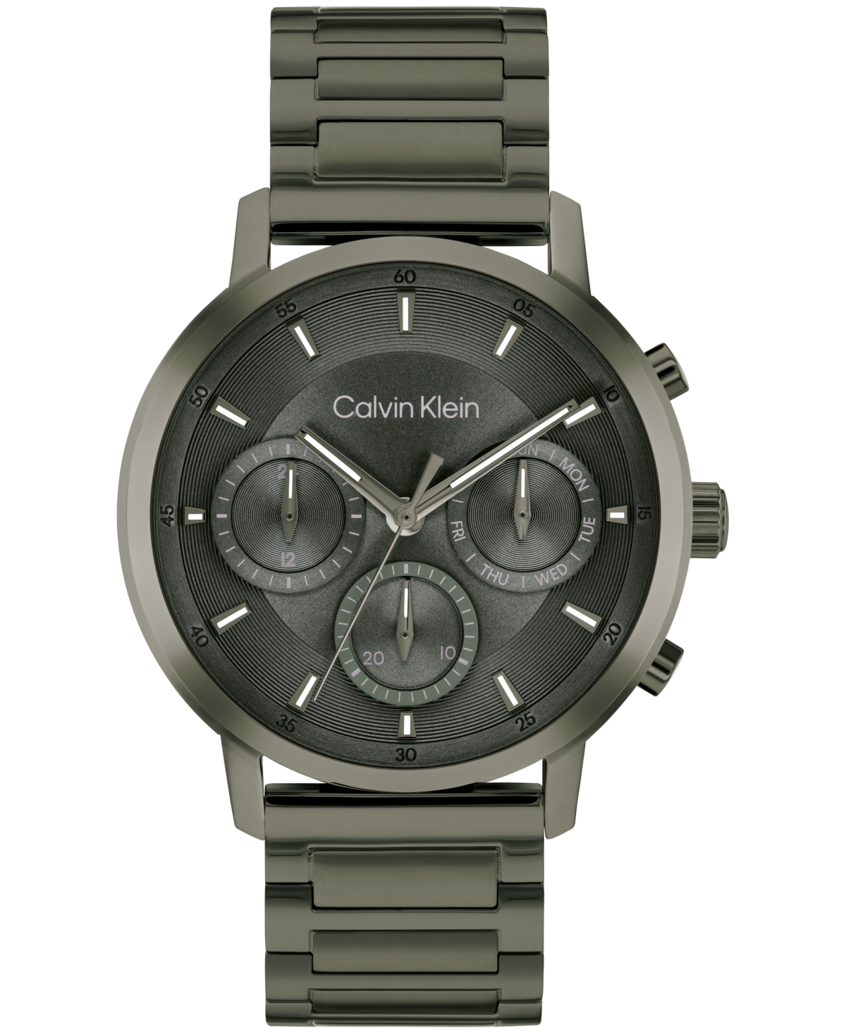 Calvin Klein Men's Gauge Ionic Plated Barley Green Steel Bracelet Watch, 41mm In Dark Green