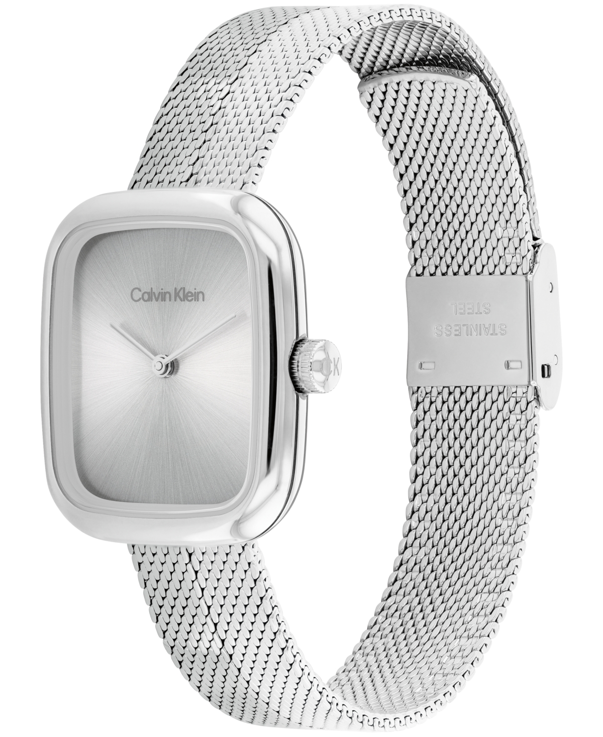 Calvin Klein Women's Adore Silver Tone Stainless Steel Mesh Bracelet Watch, 30mm