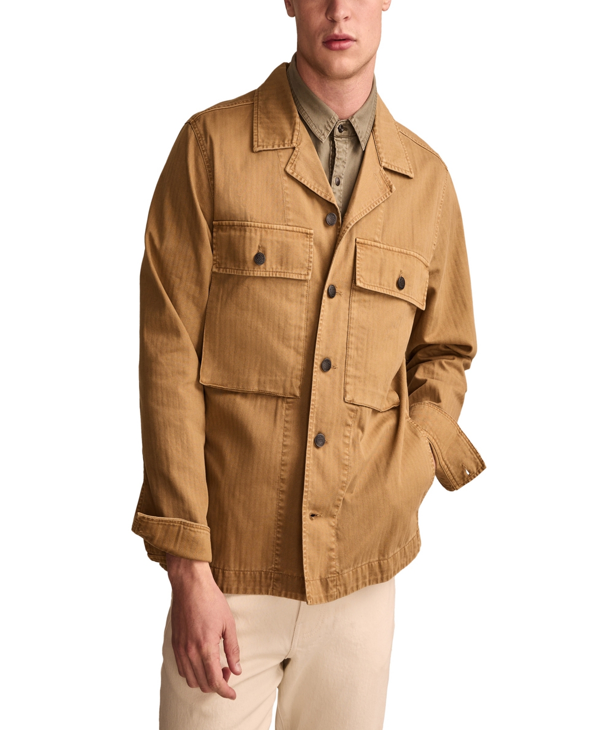 Lucky Brand Men's Military Shirt Jacket In Antique Bronze