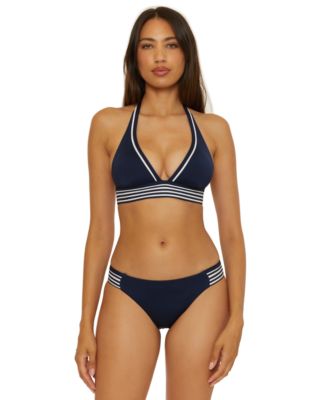 Womens Monaco Pleated Halter Bikini Top Hipster Bottoms