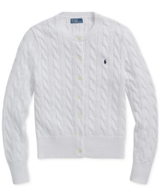 Polo Ralph Lauren Cable-Knit Cashmere Crewneck Cardigan
