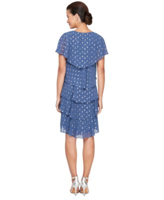 Polka-Dot Tiered Shift Dress