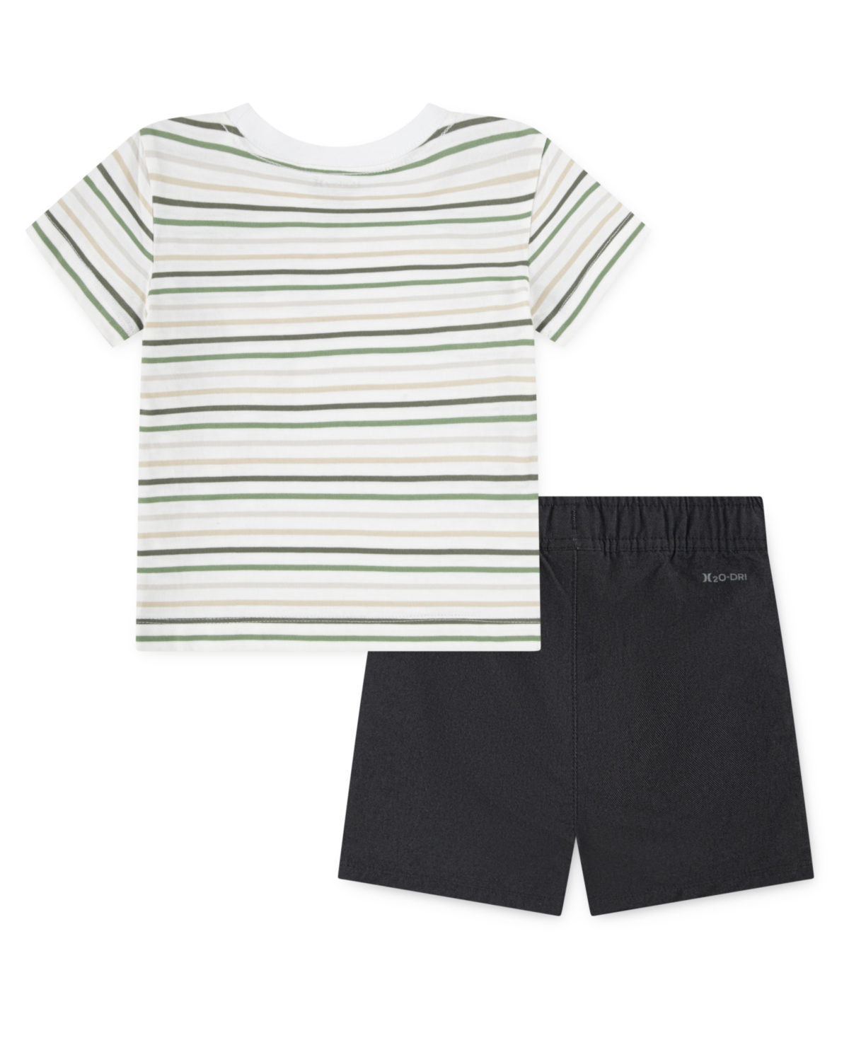 Hurley Toddler Boys 2-piece Striped T-shirt And Twill Shorts Set In Black