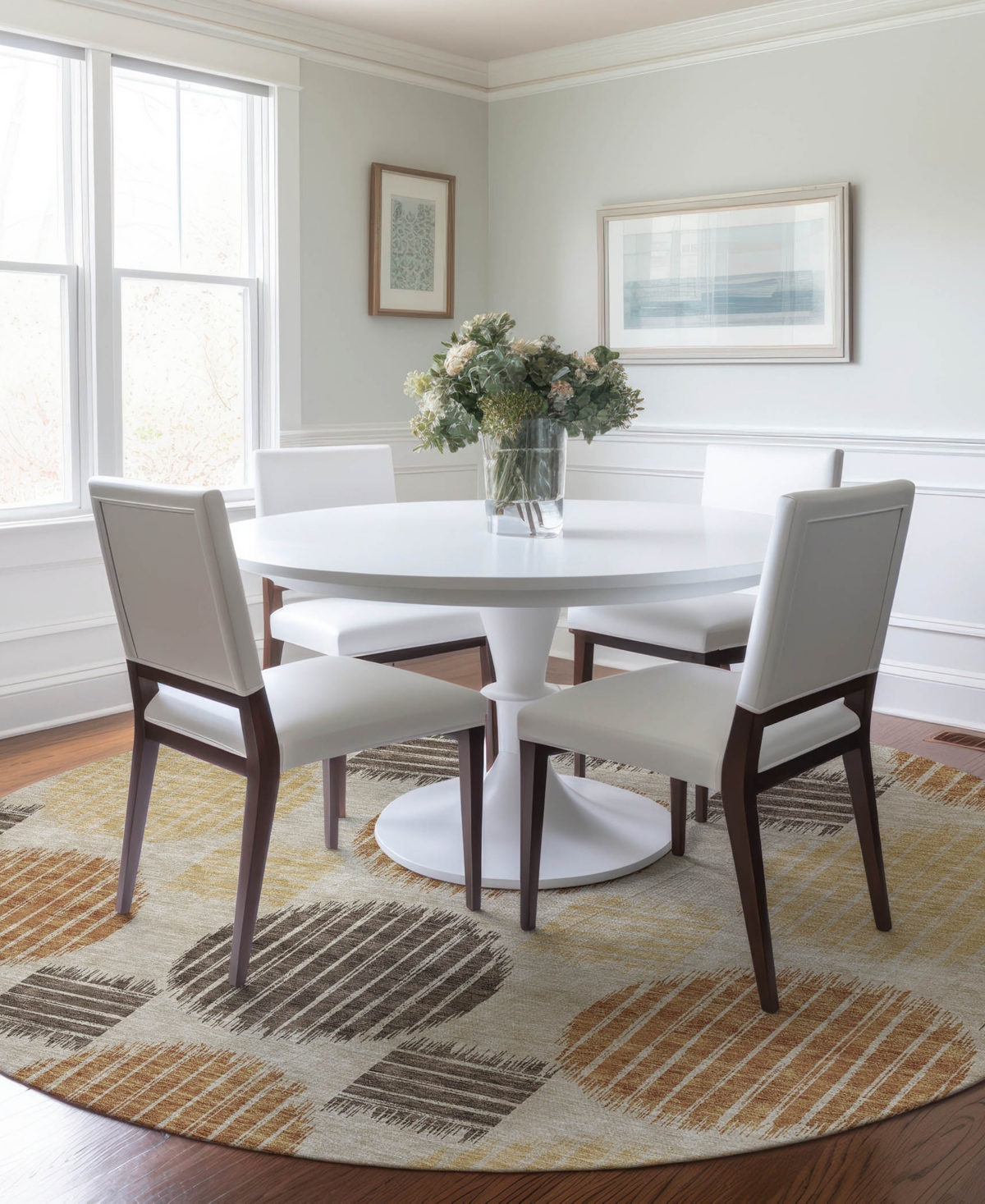 Addison Chantille Acn900 8'x8' Round Area Rug In Tan