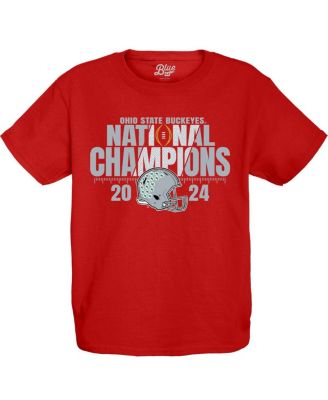 Big Boys and Girls Scarlet Ohio State Buckeyes College Football Playoff 2024 National Champions Fall Apart T-Shirt