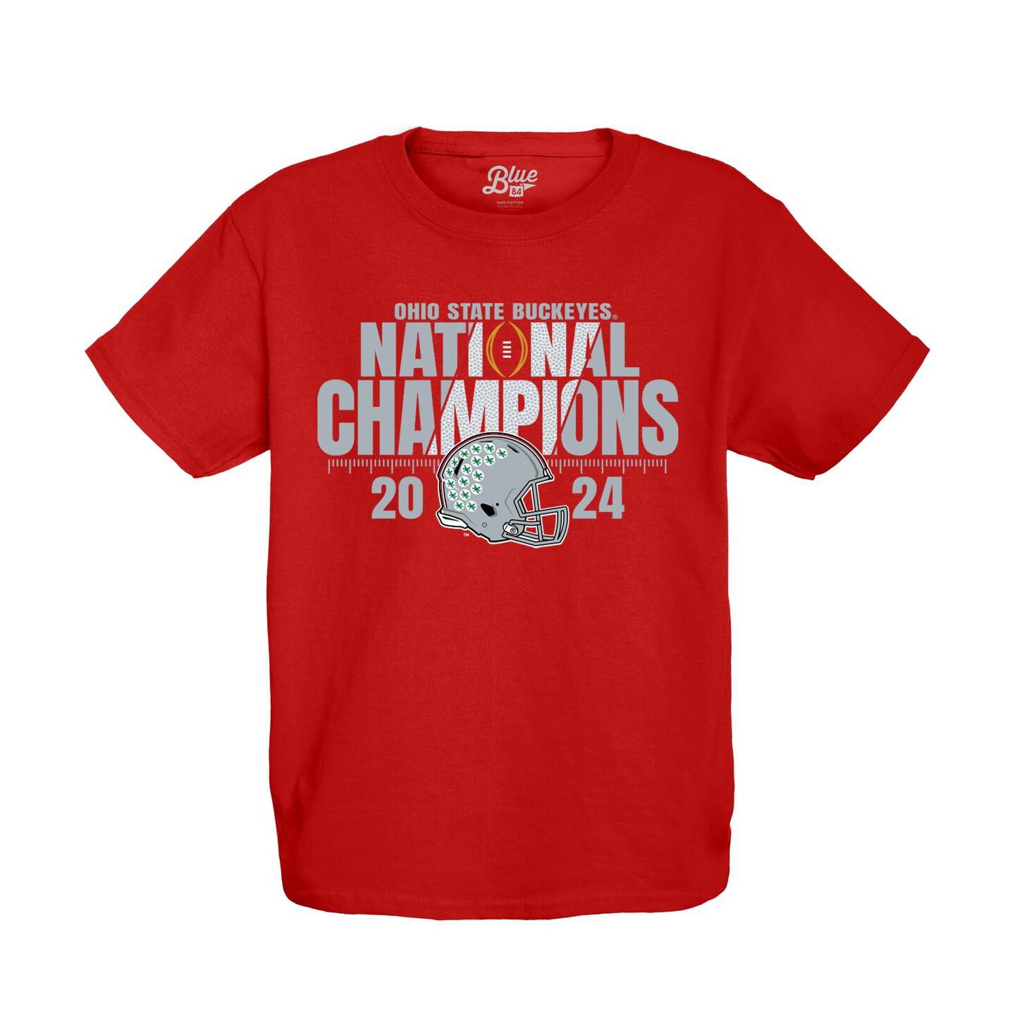 Детская футболка Blue 84 Scarlet Ohio State Buckeyes College Football Playoff 2024 National Champions Fall Apart — фото 2