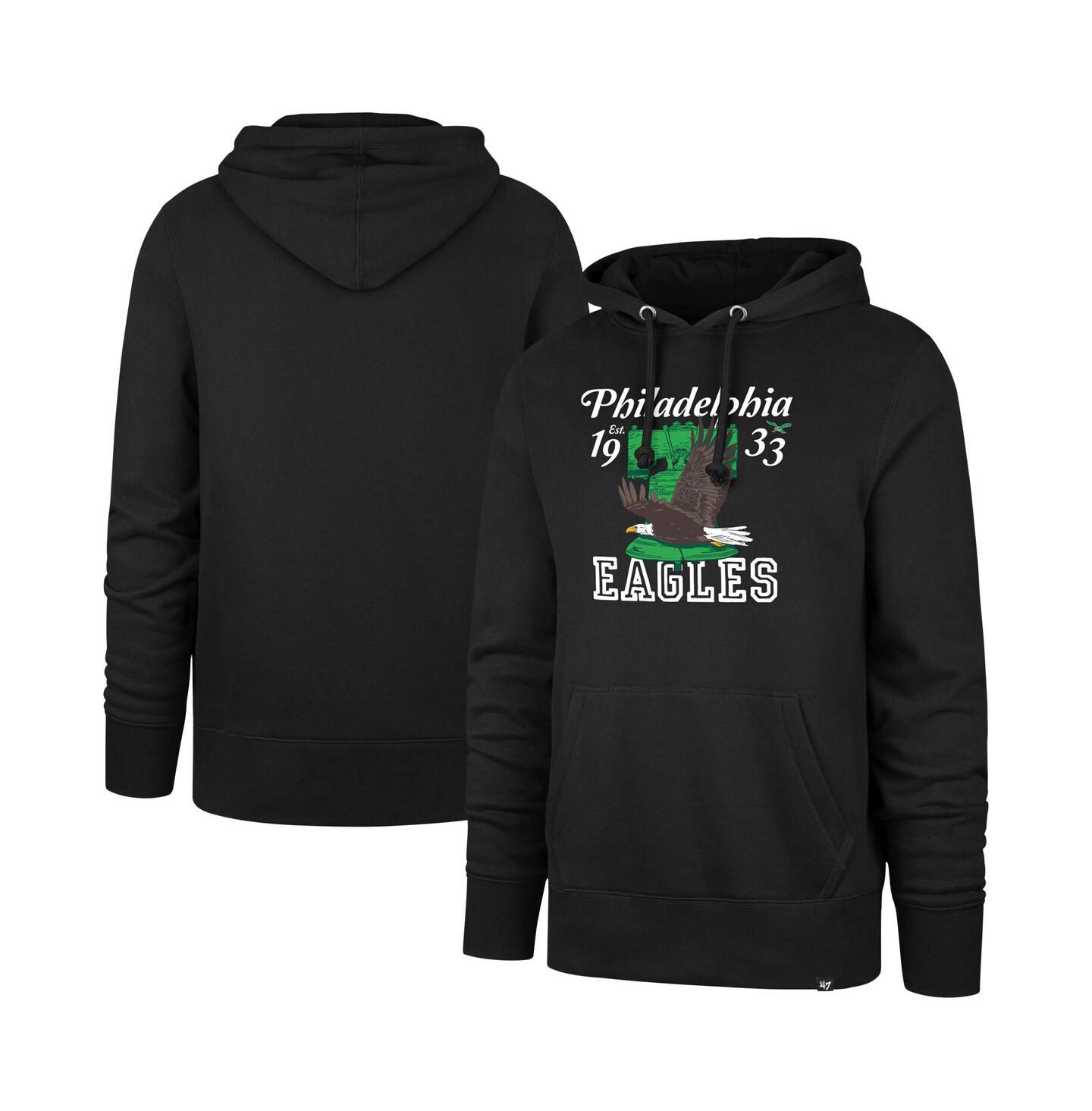 Мужское худи '47 Brand Black Philadelphia Eagles Regional Headline Pullover — фото 1