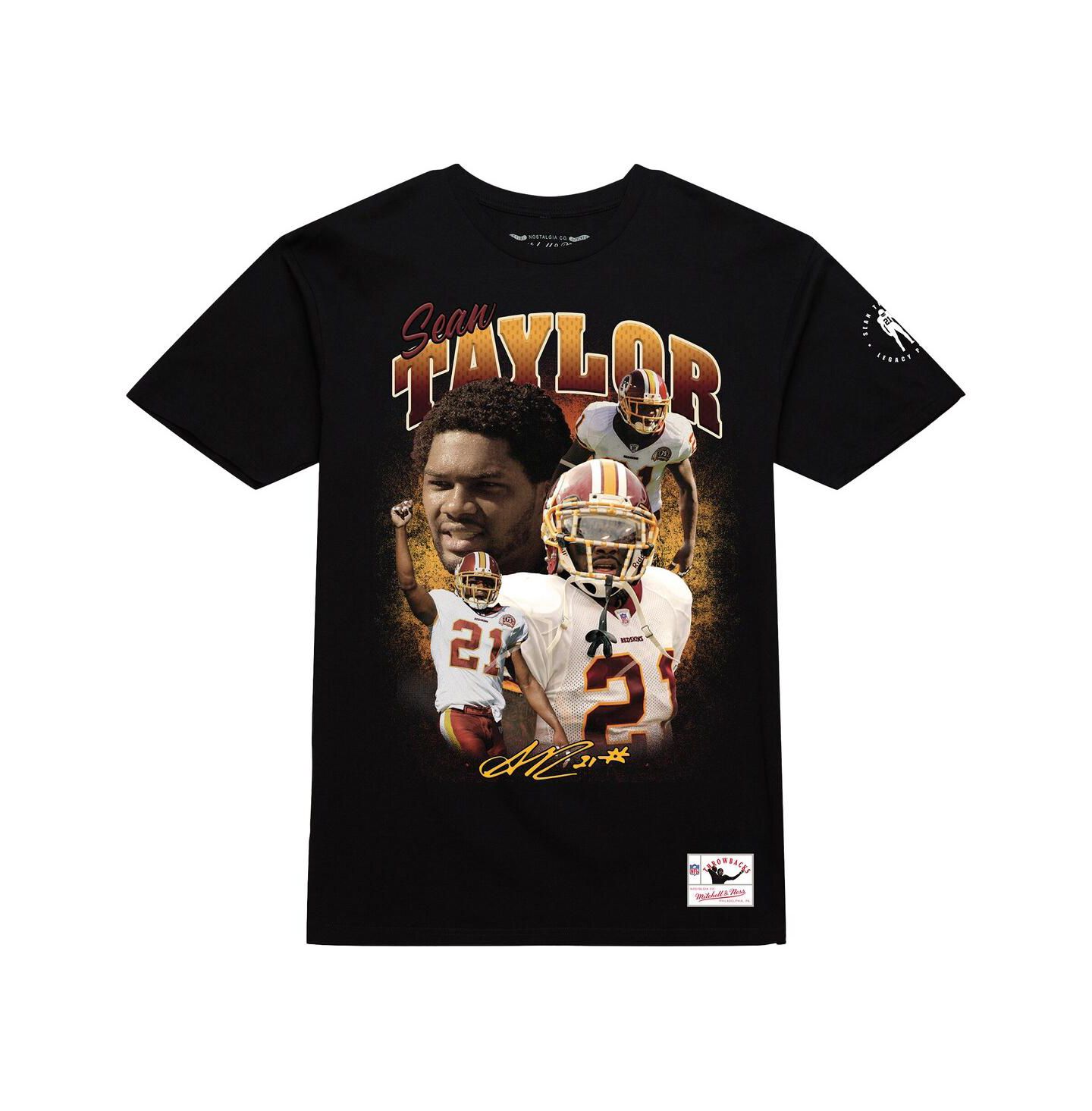Мужская футболка Mitchell & Ness Sean Taylor Black Washington Commanders Graphic — фото 2