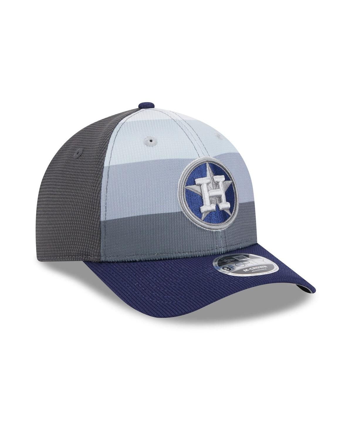 New Era Men's Gray/navy Houston Astros 2025 Batting Practice 9forty M-crown Adjustable Hat In Gray,navy