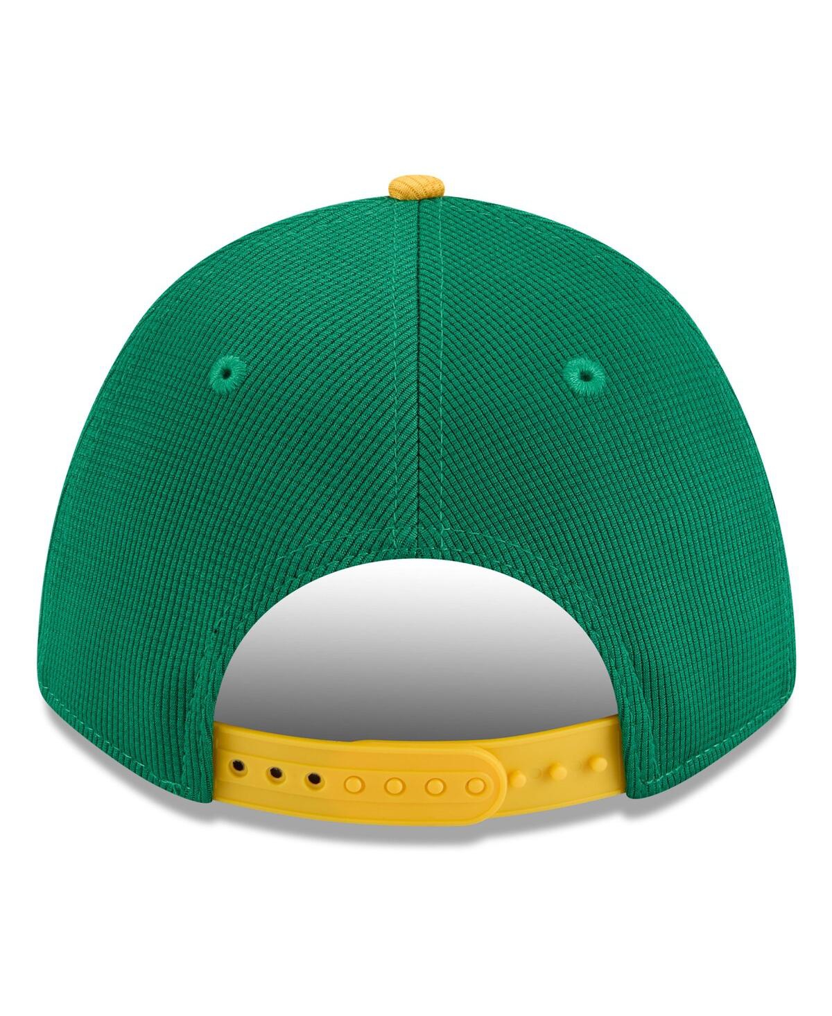 New Era Men's Green/gold Athletics 2025 Batting Practice 9forty M-crown Adjustable Hat In Green,gold