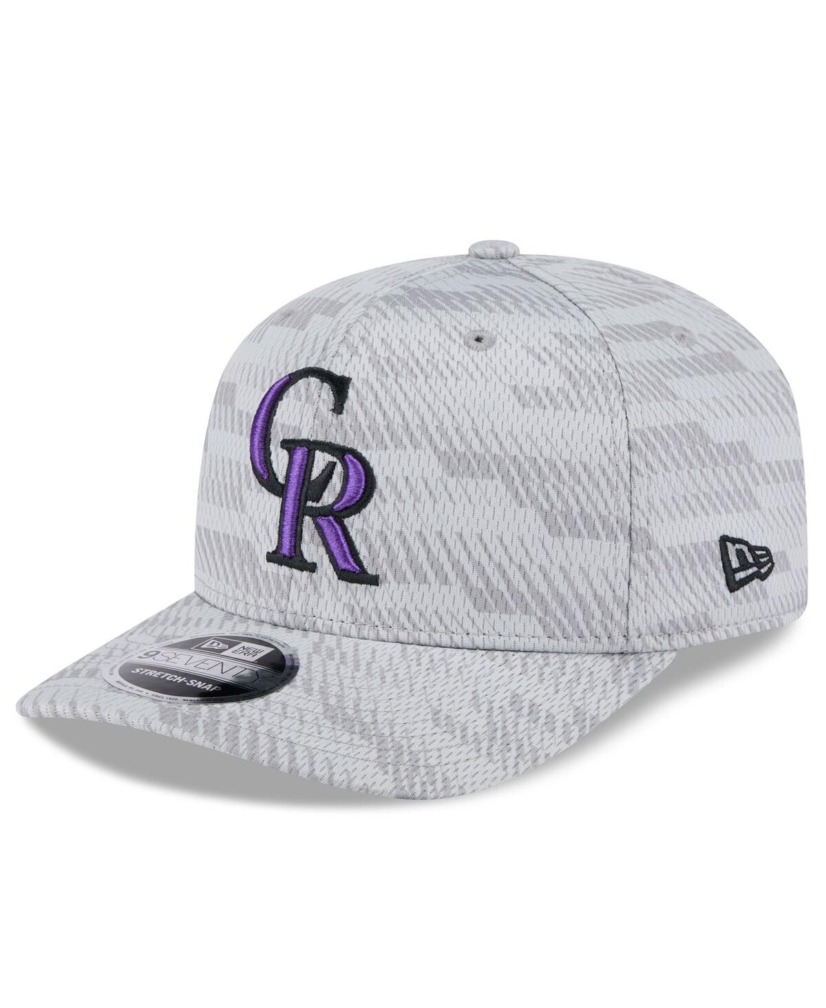 NEW ERA MEN'S GRAY COLORADO ROCKIES 2025 MLB CLUBHOUSE 9SEVENTY STRETCH-SNAP HAT 
