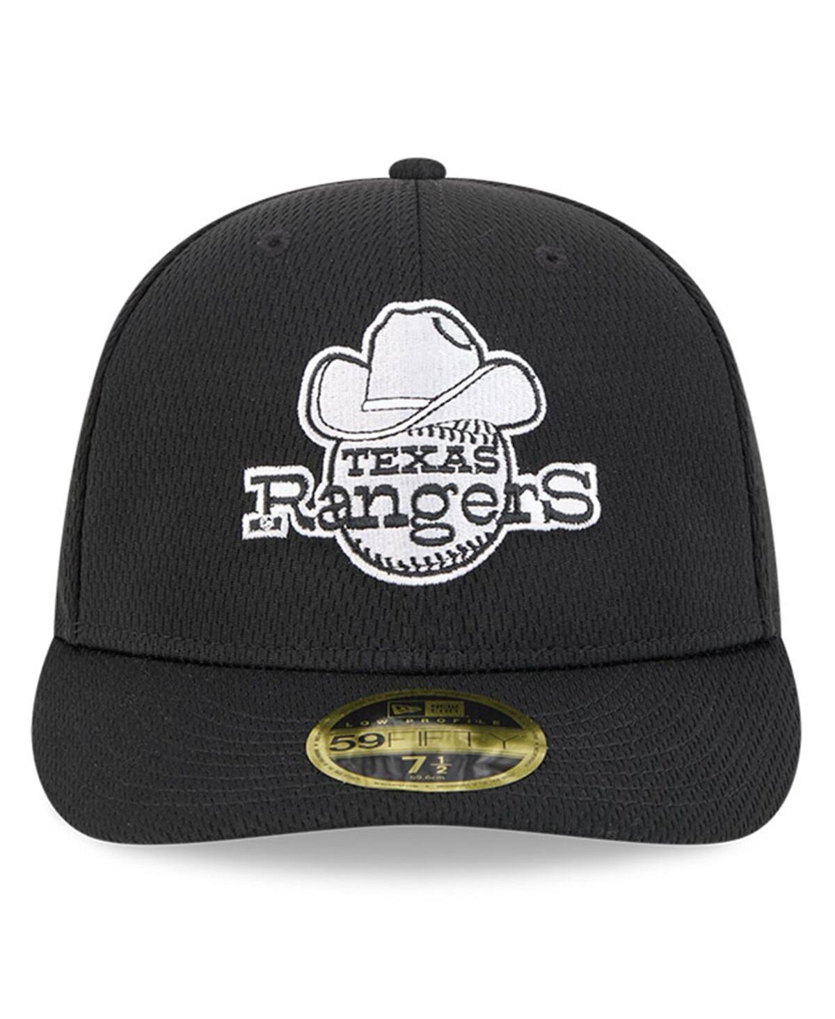 New Era Men's Black Texas Rangers 2025 Mlb Clubhouse Low Profile 59fifty Fitted Hat In Black