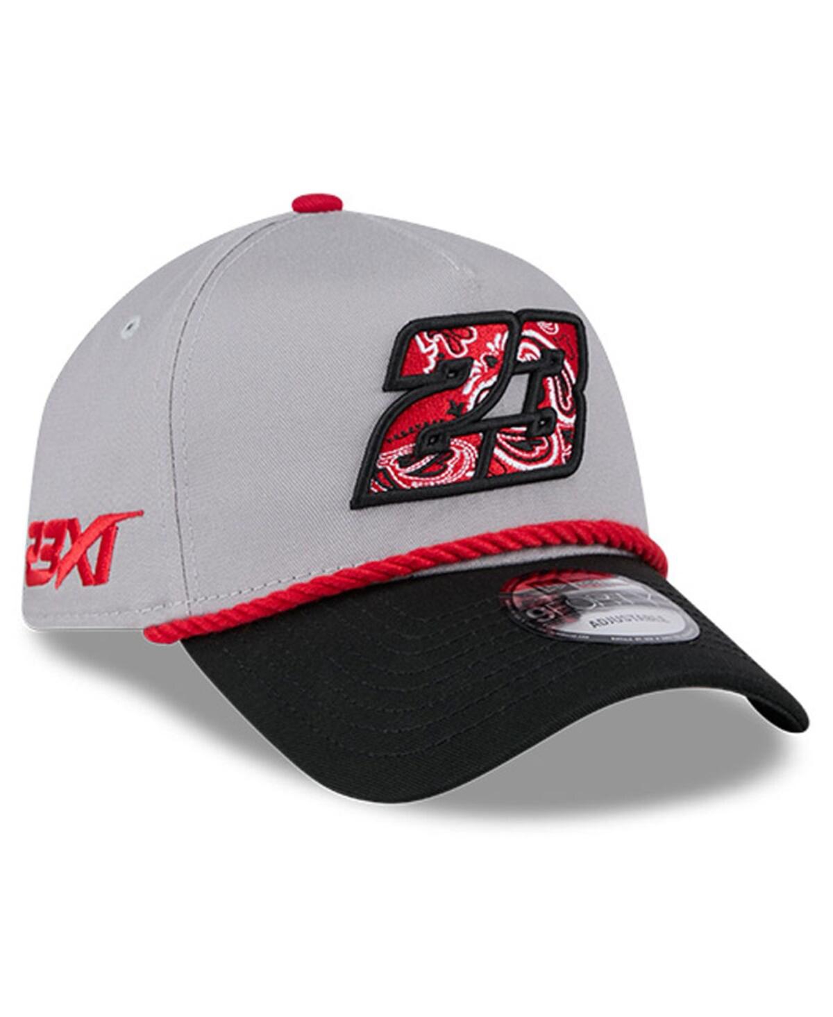 NEW ERA MEN'S GRAY/BLACK BUBBA WALLACE 9FORTY ROPE SNAPBACK HAT 