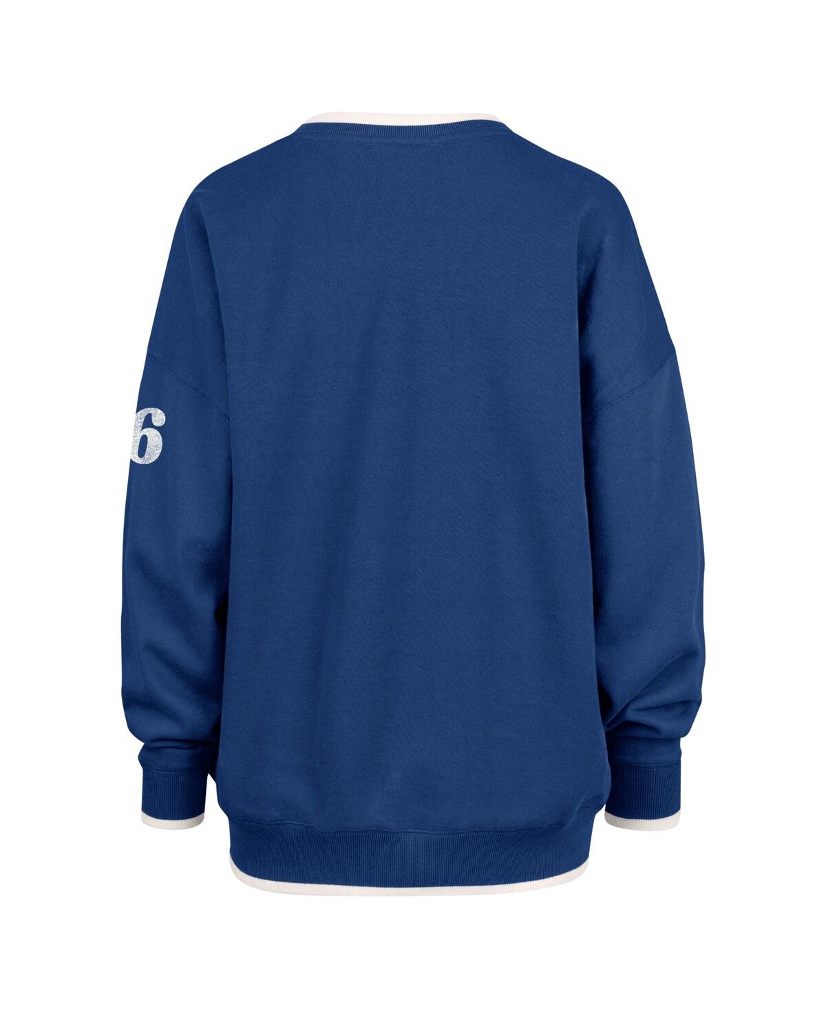 Shop 47 Brand Women's Royal Philadelphia 76ers Rise Wax Pack Daze '80s Oversize Pullover Sweatshirt