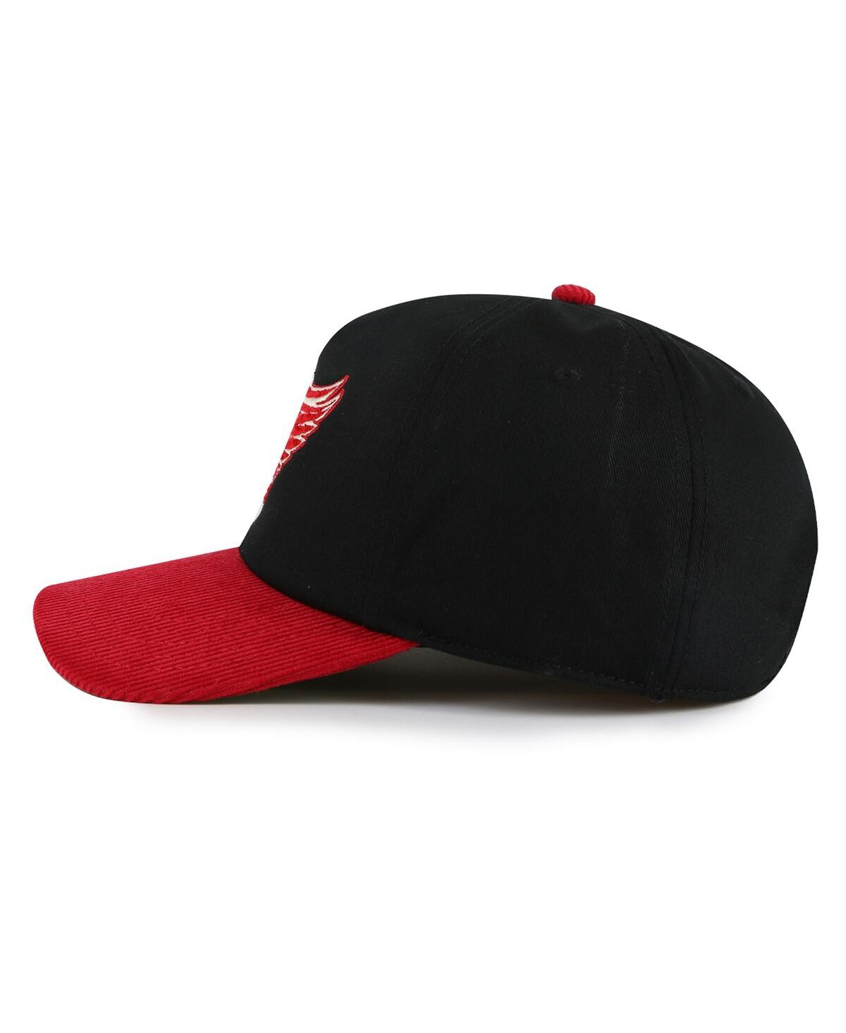 AMERICAN NEEDLE MEN'S BLACK/RED DETROIT RED WINGS BURNETT ADJUSTABLE HAT 