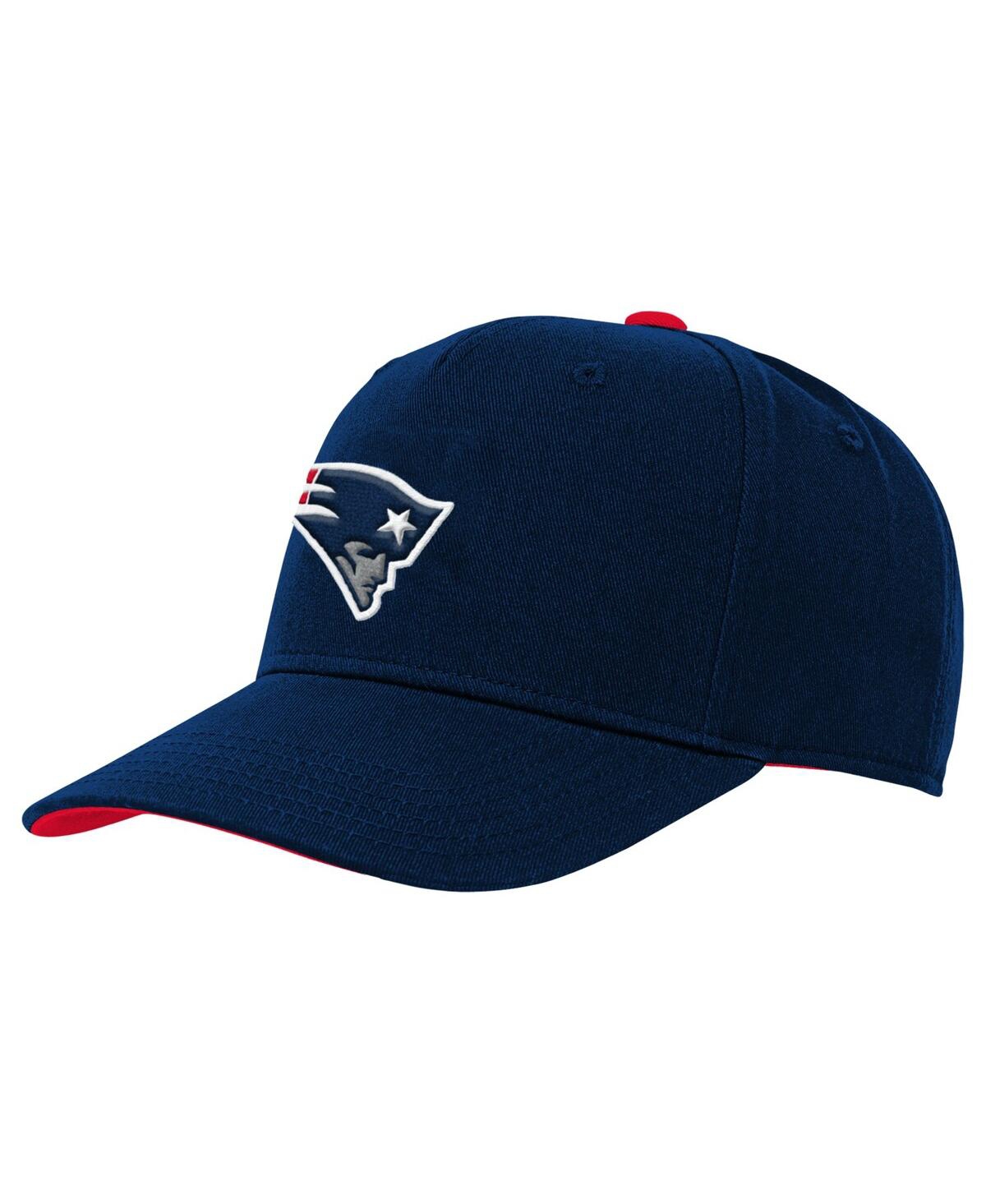Outerstuff Big Boys And Girls Navy New England Patriots Team Pre-curved Adjustable Hat In Navy