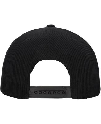 Men's Black Miami Heat Double Header Sidepatch Cord Hitch Adjustable Hat