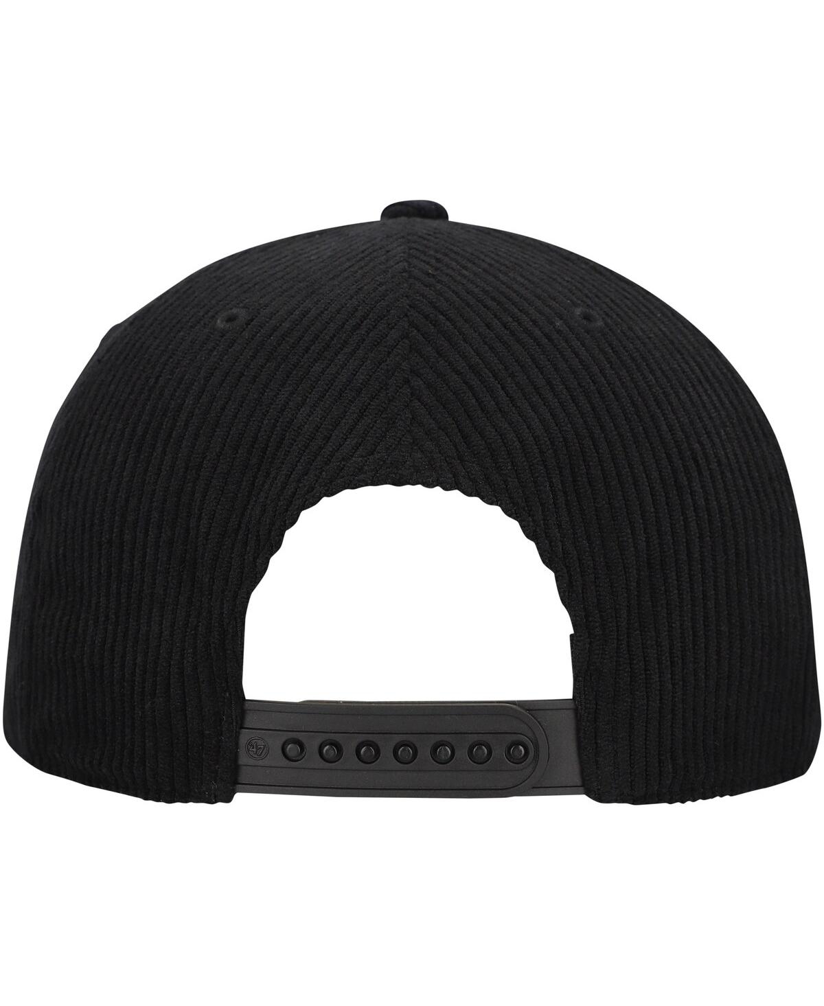 47 Brand Men's Black Miami Heat Double Header Sidepatch Cord Hitch Adjustable Hat In Black