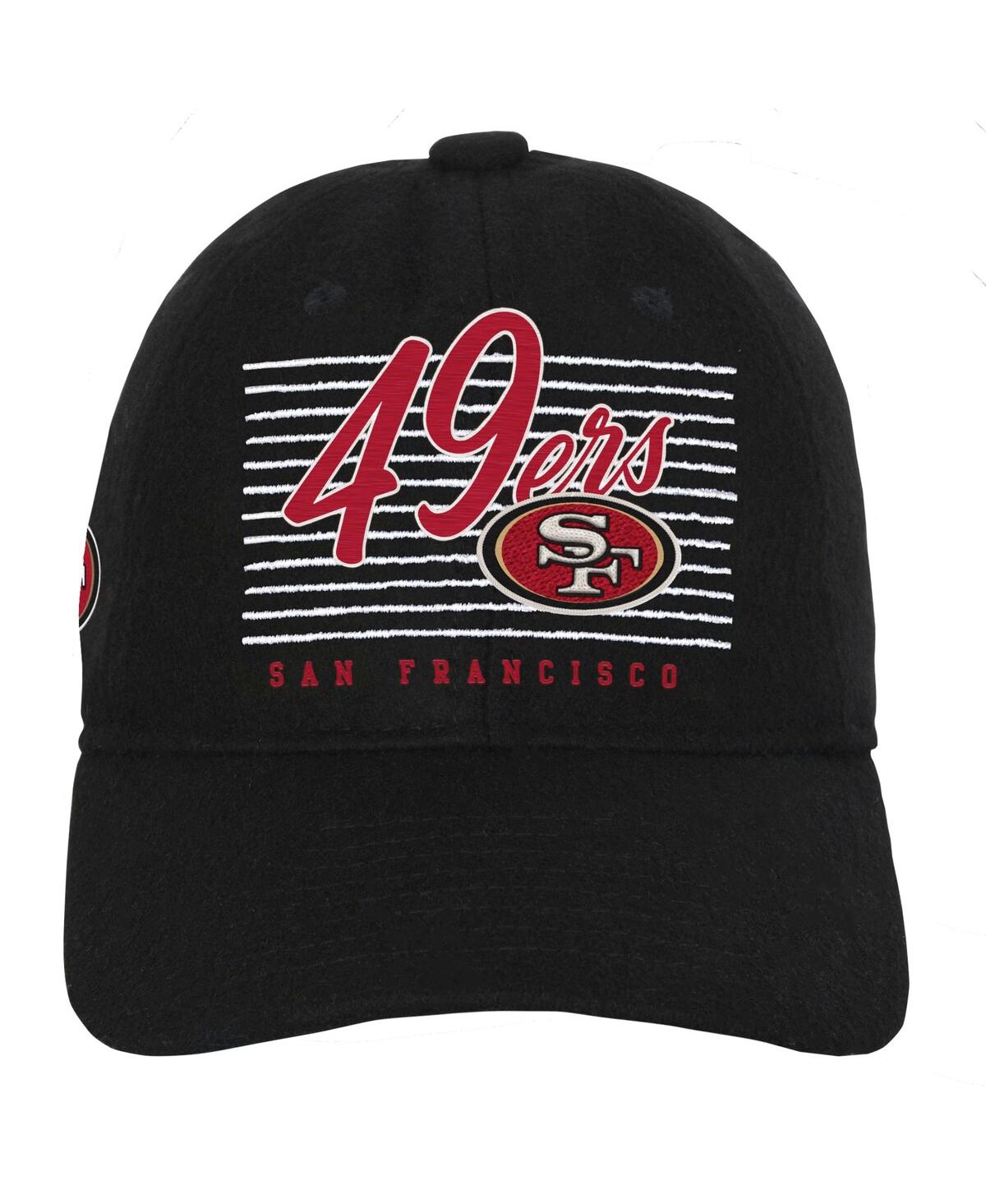 Outerstuff Big Boys And Girls Black San Francisco 49ers Retro Wooly Adjustable Hat In Black