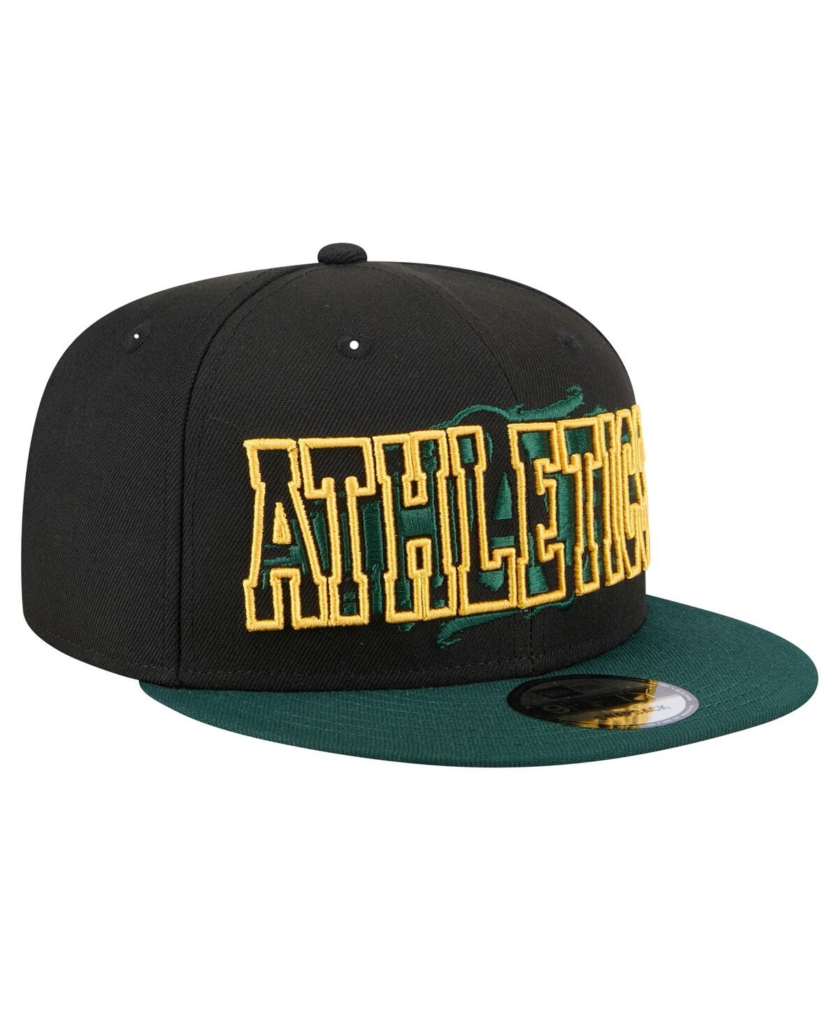 NEW ERA MEN'S BLACK ATHLETICS SPLATTER 9FIFTY SNAPBACK HAT 