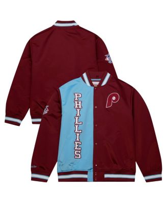 Mitchell & Ness - Men's Burgundy Philadelphia Phillies Team OG 2.0 Satin Full-Snap Jacket