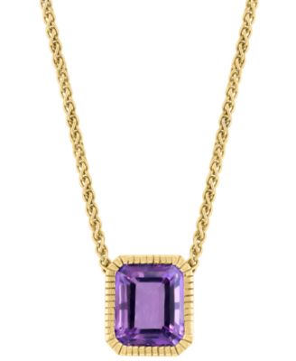 EFFY&reg; Citrine Pendant Necklace (5-7/8 ct. t.w.) in 14k Gold over Silver, 17" + 1" extender (Also in Amethyst)