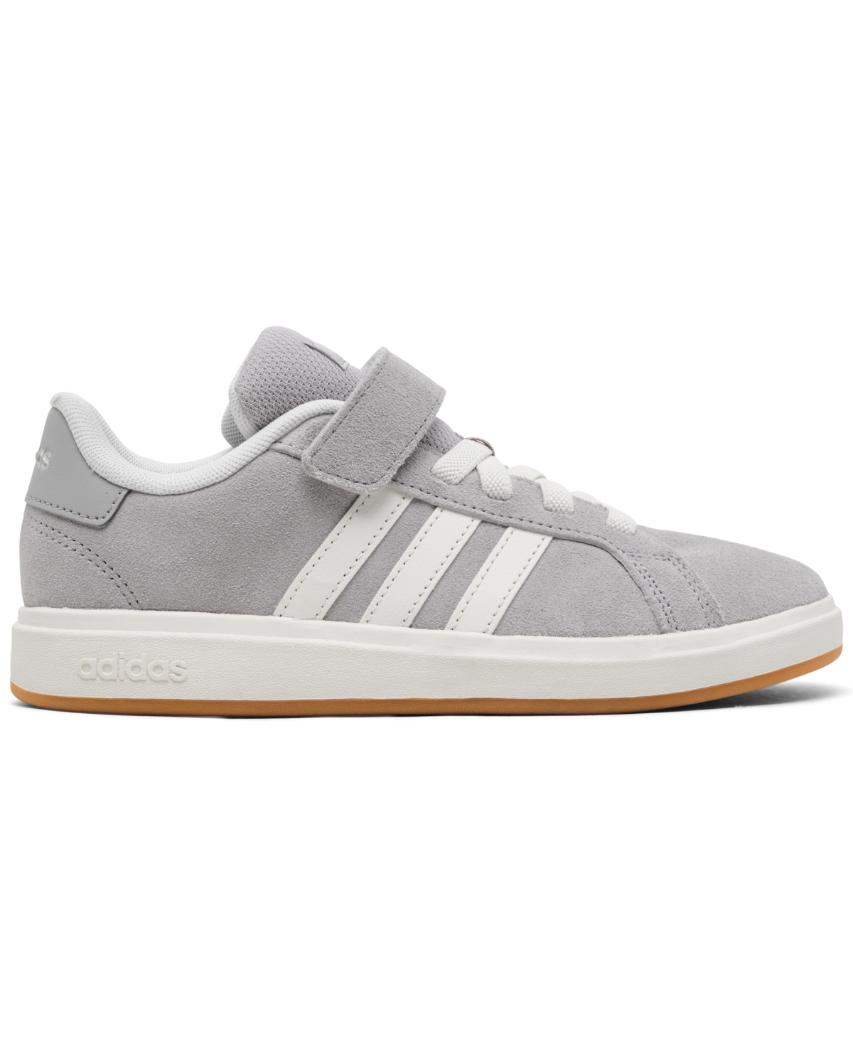 Adidas Originals Little Kids Grand Court 00s Fastening Strap Casual Sneakers From Finish Line In Gray