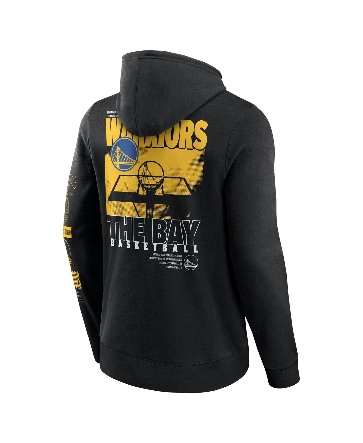 Fanatics Men's Black Golden State Warriors Game Time Crossover Pullover Hoodie In Black