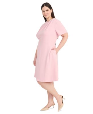 Plus Size Pintucked Fit & Flare Dress