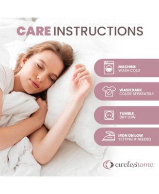 Circles Home 100% Cotton Breathable Pillow Protector with Zipper – White (2 Pack)