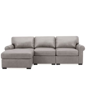 Radley Roll Arm 104" 3-Pc. Leather Sectional, Exclusively at Macy's