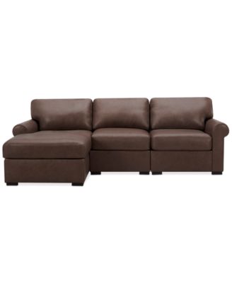 Radley Roll Arm 104" 3-Pc. Leather Sectional