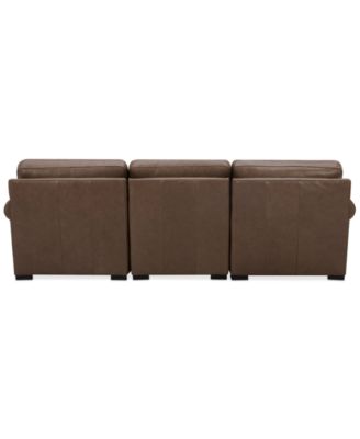 Radley Roll Arm 104" 3-Pc. Leather Sectional, Exclusively at Macy's