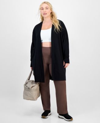 ID Ideology - Plus Size Open-Front Long-Line Cardigan