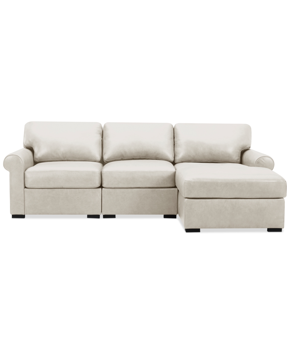 Macy's Radley Roll Arm 104" 3-pc. Leather Sectional, Exclusively At